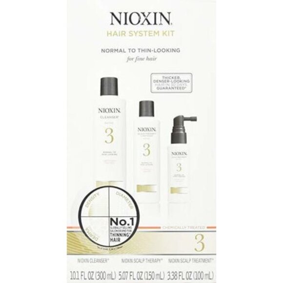 Nioxin System Starter Kit 3 Cleanser, Scalp Therapy, Scalp Treatment (10+5+3oz) - Picture 1 of 1